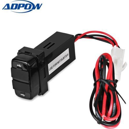 5V 2.1A Dual USB Interface Socket Car Charger for MITSUBISHI Power Inverter Converter for GPS Cell Phone Charger Car Socket