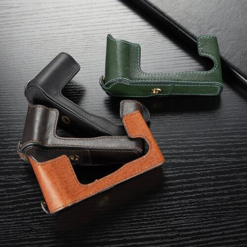 [VR] Genuine Leather Camera case Half Body For Fujifilm XT10 XT20 Fuji XT30 Handmade Camera Bag Cover Vintage Case