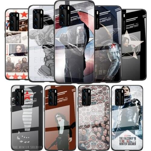 Tempered Glass Cover Marvel Winter Soldier White Wolf For Huawei P40 P30 P20 P10 Pro Plus Lite 5G 2019 Shockproof Phone Case