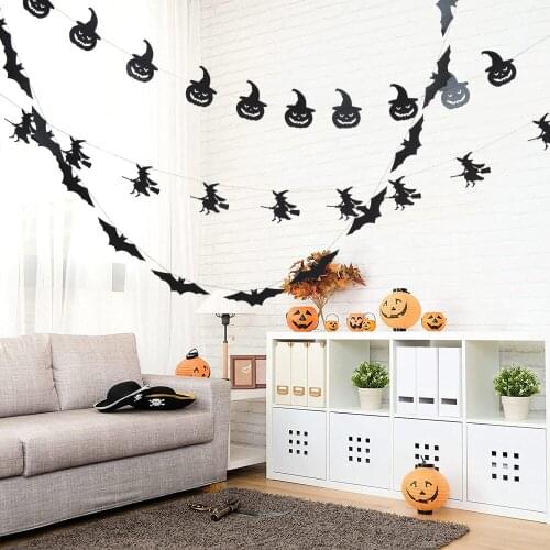 Black 3D PVC Bat Wall Stickers Skull Bat Flag Halloween Festival Party Room Decoration Wall Decals Halloween Decor Sticker