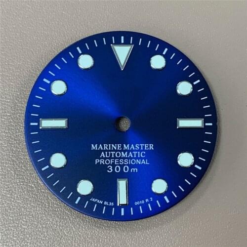 29mm Watch Dial Without Calendar Green Luminous Dial for NH35/NH36/4R36 Movement Watches Accessories