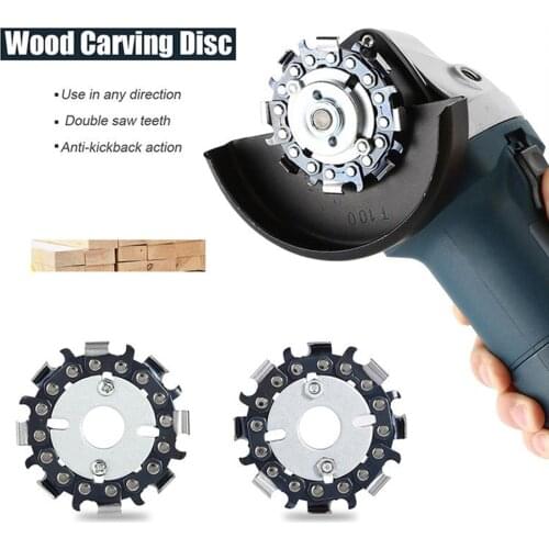 2.5 Inch Wood Carving Disc 8 Teeth Chain Saw Blade Carbide Steel Grinder Shaping Disc For Angle Grinder Woodworking Accessories