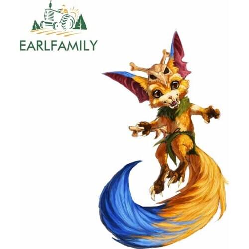 EARLFAMILY 13cm x 8.2cm for Gnar League of Legend Car Stickers and Decal Vinyl Car Wrap Personality Creative Scratch-proof Decor