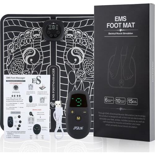 EMS Electric Foot Stimulator Massager Electric Massage Mat Fullomatic Massage Foot Circulation Massager Tens Fisioterapia Mat
