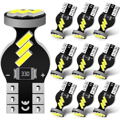 JIACHI 100PCS/Lot W5W T10 LED Bulbs Trunk Lamps 4014SMD 9LEDs 194 501 License Plate Lights Car Interior Dome Lights White DC 12V