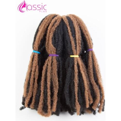 CLASSIC PLUS 14inch Pure Color Marley Braids Hair Crochet Braids Natural Soft Afro Kinky Synthetic Braiding Hair Extensions Bulk