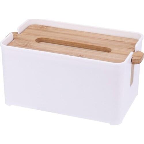 Creative Wooden Tissue Box Holder with Adjustable Height Movable Floating Lid Rectangular Lifting Paper Dispenser Organizer