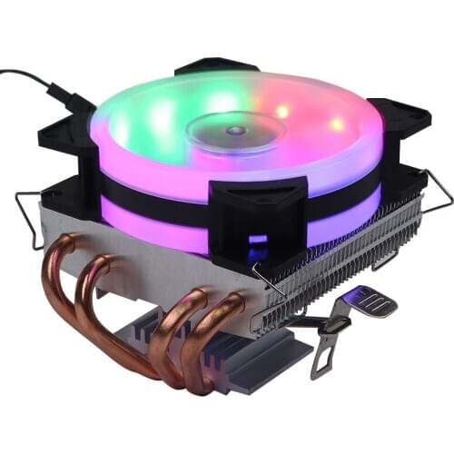 Copper Tubes Fans CPU Cooler LED CPU Cooling Fan PWM Silent CPU Cooler LGA/2011/115X/775/AMD 3Pin PC CPU Cooling Radiator R20
