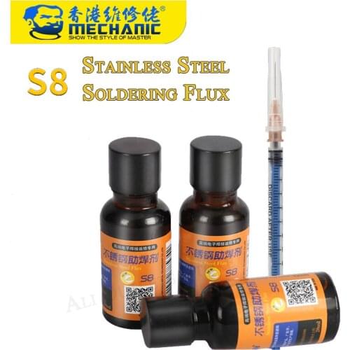 MECHANIC S8 20ml Stainless Steel Flux Soldering Auxiliar Paste For Copper Zinc Batteries Paste Stainless Welding Repair