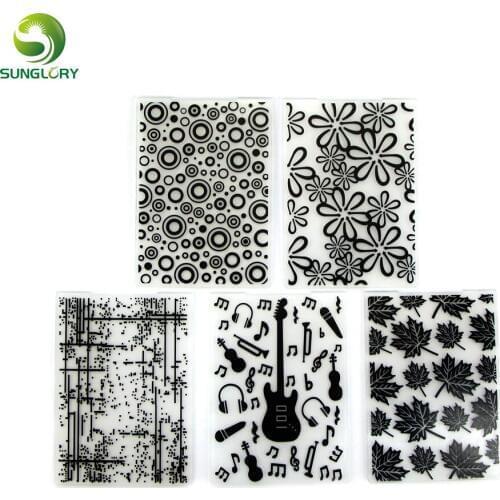 5PCS Guitar Texture Sheet Set Leaves Dot Round Flower Texture Mat Cupcake Decoration Cookie Fondant Cake Mold For Baking Kitchen