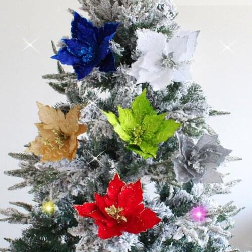 Anti-fade Faux Silk Flower Pretty Xmas Simulation Flower for Household