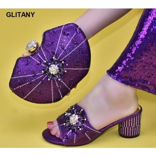 New Arrival African Shoes and Bag Set for Party Italian Wedding Shoe and Bag Set for Party In Women Plus Size Shoes Women Heel