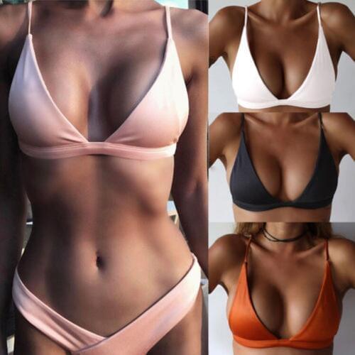 Summer new ladies swimwear sexy bikini top swimsuit ladies push-up bra bandage beachwear bath