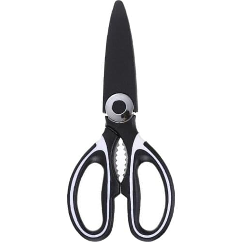 8 Inch Kitchen Shears with Blade Cover Stainless Steel Scissors for Herbs Chicken Meat & Vegetables Black Kitchen Scissors