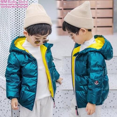 Kids Boys Girls Winter Coat Down Jacket 2021 New Childrens Thick Down Jacket Childrens Clothing Bright Face Jacket