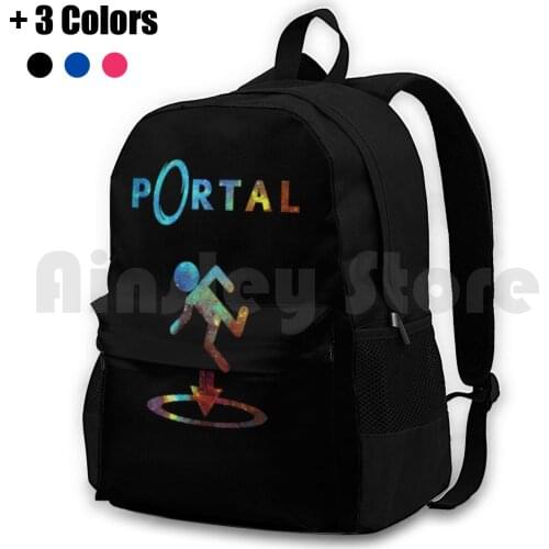 Portal Minimalist Nebula Design Outdoor Hiking Backpack Waterproof Camping Travel Portal Portal 2 Valve Cake Chell Glados
