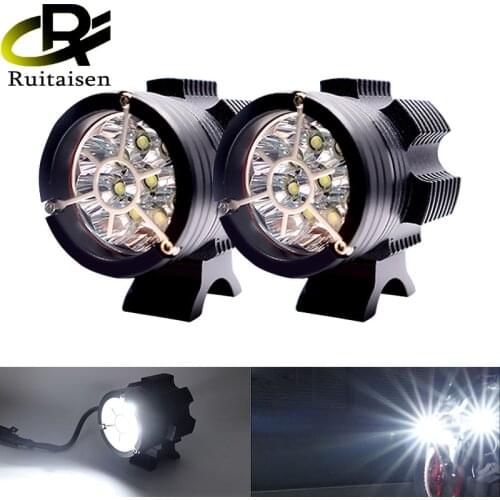 Motorcycle Led Headlight 6LED 14000lm 6000K Waterproof Driving Spot Fog Lights External MOTO Accessories bulb 12V For Handa
