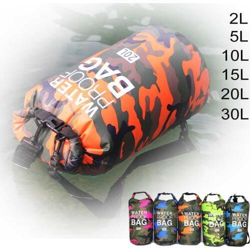 Waterproof Dry Bag Outdoor Swimming Camouflage Portable Rafting Diving Dry Bag Sack PVC Outdoor Bags for River Trekking