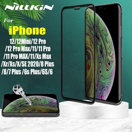 Tempered Glass for iPhone 12 Pro Max 12 Mini 11 Xs Xr X SE 2020 8 7 6S 6 Plus Screen Protector Nillkin Safety 3D Full Coverage