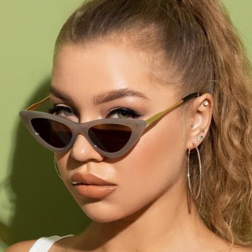 2021 Vintage Cat Eye Sunglasses Women Fashion Brand Designer Sunglasses Female Sexy Leopard Cateyes Black Gradient Oculos De Sol