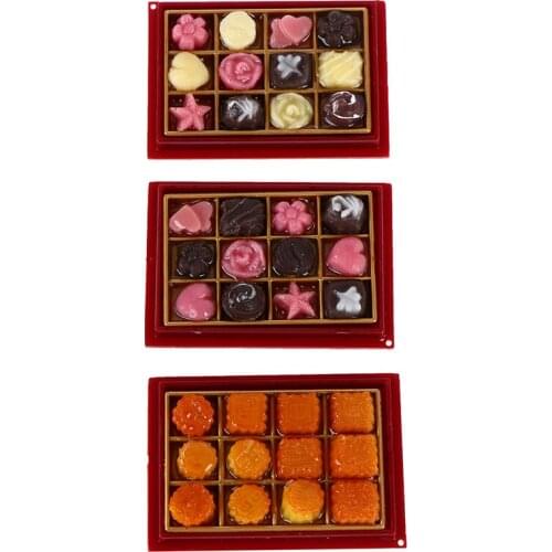 1 Set 1/6 And 1/12 Dollhouse Miniature Mini Boxed Chocolate Model Play Kitchen Food Toy For House Doll Accessories
