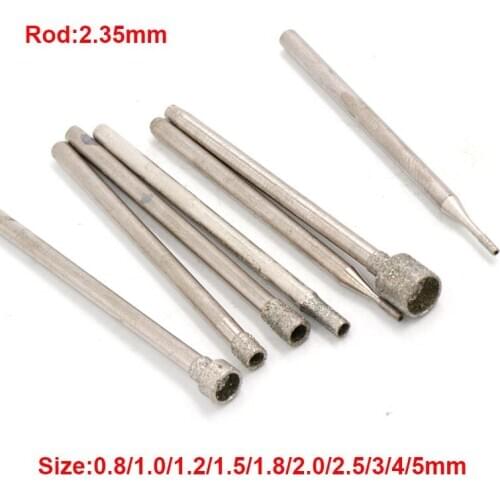 10PCS 0.8-5mm Suction Needle Diamond Grinding Head Grind Needle Bits Drill Head Emery Eye-absorbing Bit Hole 2.35mm
