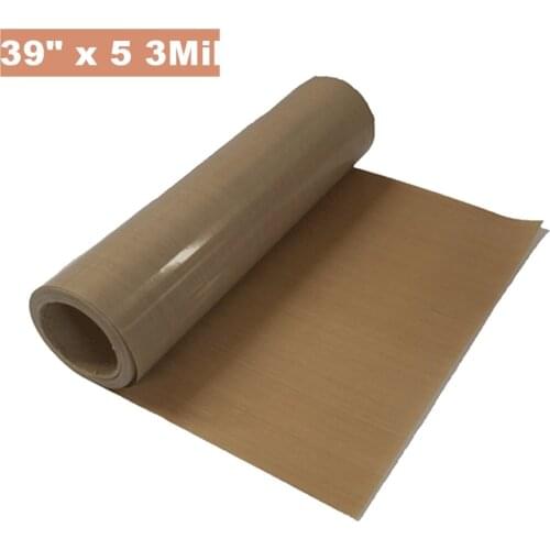 39" x 5 Yard PTFE Coated Fiberglass Fabric Sheet Roll 3Mil Thickness for Sublimation Printing
