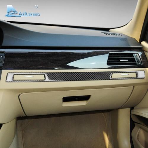 Airspeed Carbon Fiber Car Copilot Water Cup Holder Panel Cover Interior Trim Decoration for BMW E90 E92 E93 3 Series Accessories