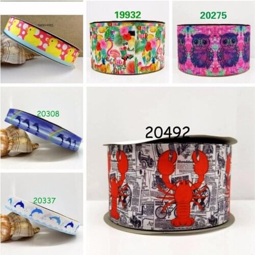 Free shipping 50 yard cartoon unicorn printed grosgrain ribbon 20492