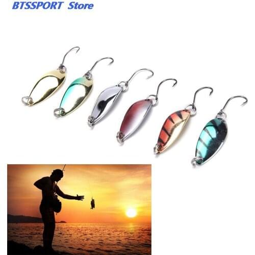 5 Pcs Spoon Fishing Lures Spinner Baits Artificial Bass Hard Sequin Paillette Metal Steel Hook Tackle