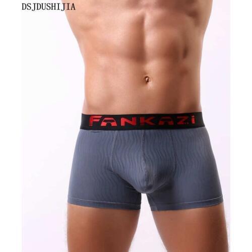 DSJDUSHIJIA Mens Underwear Pouch Boxers Sexy Males U Bulge Boxer Shorts Trunks Underpants Breathable Sexy Black Underwear S-XL