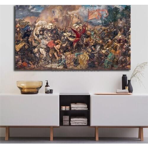 Large Battle Of Grunwald Painting Posters And Prints Decorative Wall Art Canvas Pictures For Living Room Home Decoration