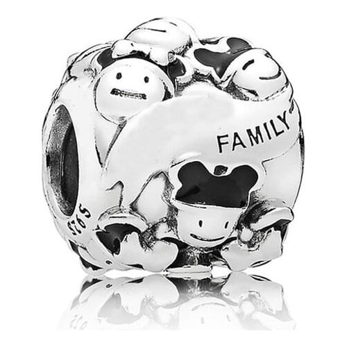 Authentic 925 Sterling Silver Bead Dis Family Charm Fit Fashion Women Pandora Bracelet Bangle Gift DIY Jewelry