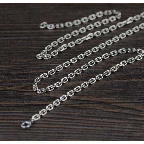 925 Sterling Silver Necklace For Women 50cm Link Chain Men Fine Jewelry Vintage Modern Unisex Steampunk Jewellery Luxury Gifts