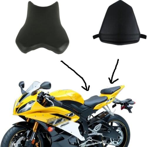 Motorcycle Black Front Rider Driver Seat Pillion or Rear Pillion Passenger Seat For Yamaha YZF R6 YZF-R6 2006 2007