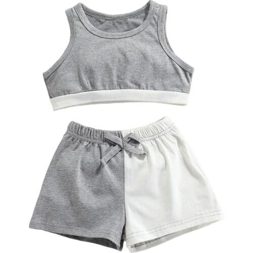 Citgeett Summer Kids Girls Vest and Shorts Suit Fashion Cropped Tops Bow Elastic Short Pants Clothing