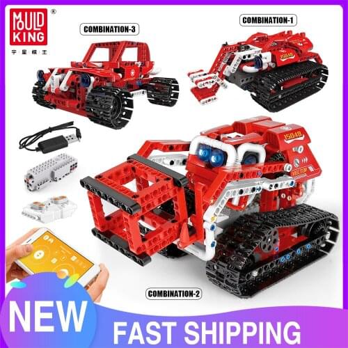 MOULD KING 15048 Technology Toys APP RC Control Tracked Vehicle Model Building Blocks Assembly Power Bricks Kids Christmas Gifts