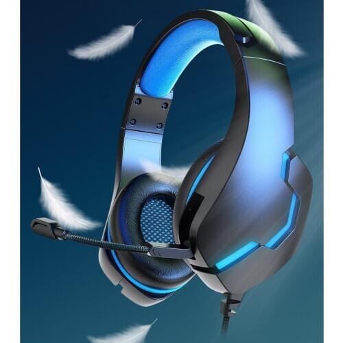 J10 3.5mm Gaming Headset w/LED Light, Deep bass Stereo Gaming Headphones with Noise Cancelling Mic for PC Laptop