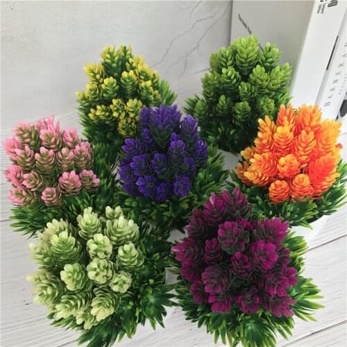 Artificial Potted Simulation Flower Bonsai Fake Plant Small Potted Grass Home Decoration Desk Table Ornament Fake Plants