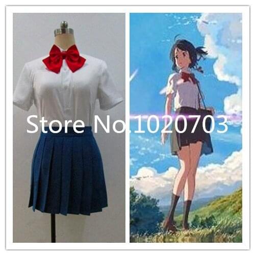 Kimi no Na wa Your Name Mitsuha Miyamizu summer suit Cosplay Costume