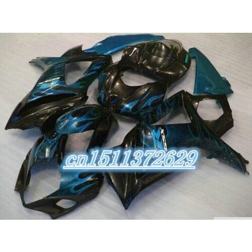 Body Kit For SUZUKI GSXR1000 K7 GSXR-1000 GSX R1000 35No.121 GSXR 1000 Blue flames CC 1000CC 07 08 GSX-R1000 2007 2008 Fairings