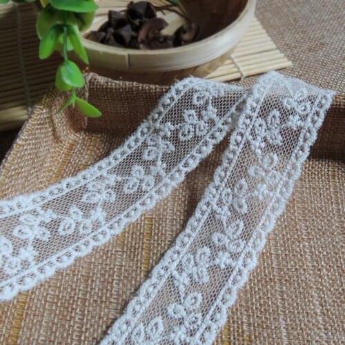 Embroidery Lace Fabric 2.6cm Tulle Lace Ribbon Sarees Wedding Sewing Decorations Clothes Guipure Craft Supplies dentelle LA13