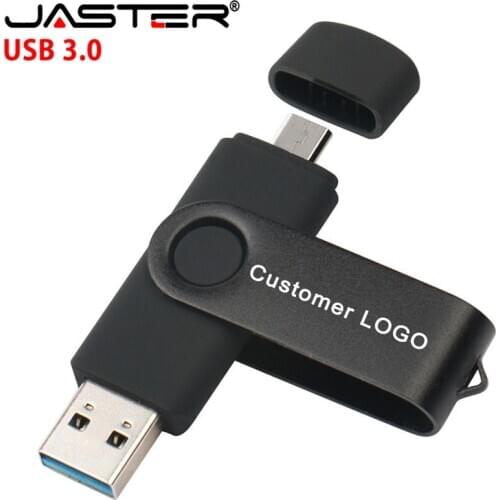 JASTER USB 3.0 Metal USB Flash Drive OTG Pen Drive 16GB Pendrive 2 in 1 Micro USB Stick 32GB 64GB 128GB 256GB Flash Disk