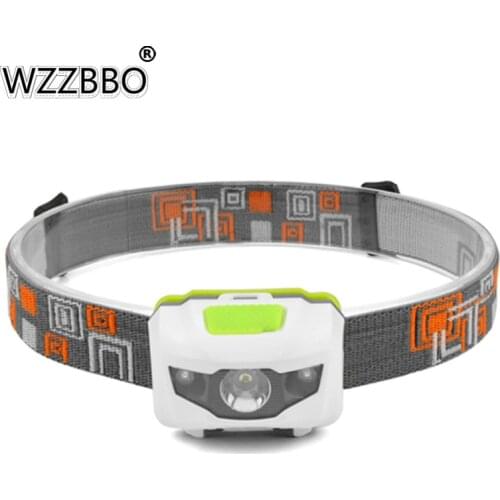 Mini Strong Light 3LED Waterproof Headlight Running Headlight White Light Red Light Dual Light Source Headlight Fishing Light