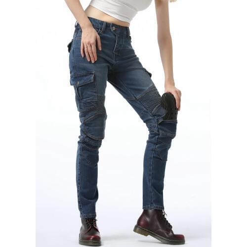 Motorcycle plants moto WITH Four pieces protective gear BO6 fashion womens shatter-resistant trousers B06 womens jeans riding