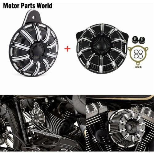 Motorcycle CNC Air Filter Horn Kits Cover For Harley Tourinig Road King Special FLHRXS Street Glide Special FLHXS CVO FLHXSE