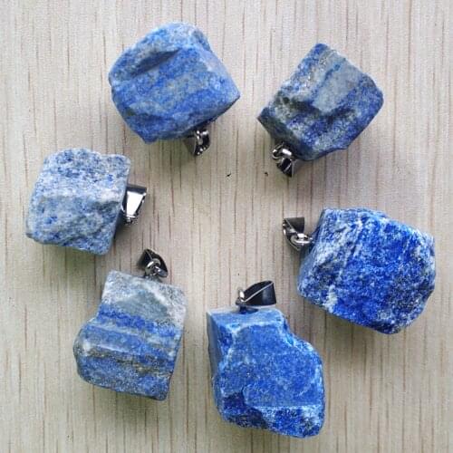 2019 New fashion good quality natural lapis lazuli Irregular pendants for jewelry Accessories making 6pcs/lot Wholesale free
