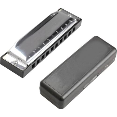 New 10 Holes Harmonica Hohner Silver Star Key of C Blues Harp Music Instrument Mouth Organ Diatonic with Box
