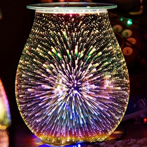 New Aroma Electric Wax Melt Incense Burner Warmer 3D Firework Lamp Night Light Tart Aromatherapy Diffuser