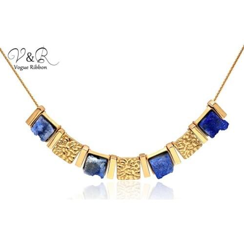 New Trendy Necklace 2020 Semi-precious Stone Handmade Layered Necklace Initial Necklace Pendant Necklaces For Women